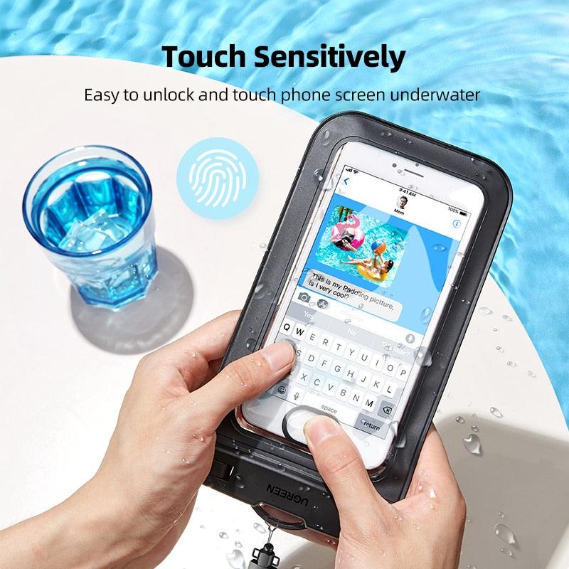 Black Waterproof Phone Case Bag For iPhone 14 13 12 Pro Max Swim Pouch For Universal Protective Phone Case Universal Waterproof Underwater Dustproof Touch Phone Case for iPhone Stevvex