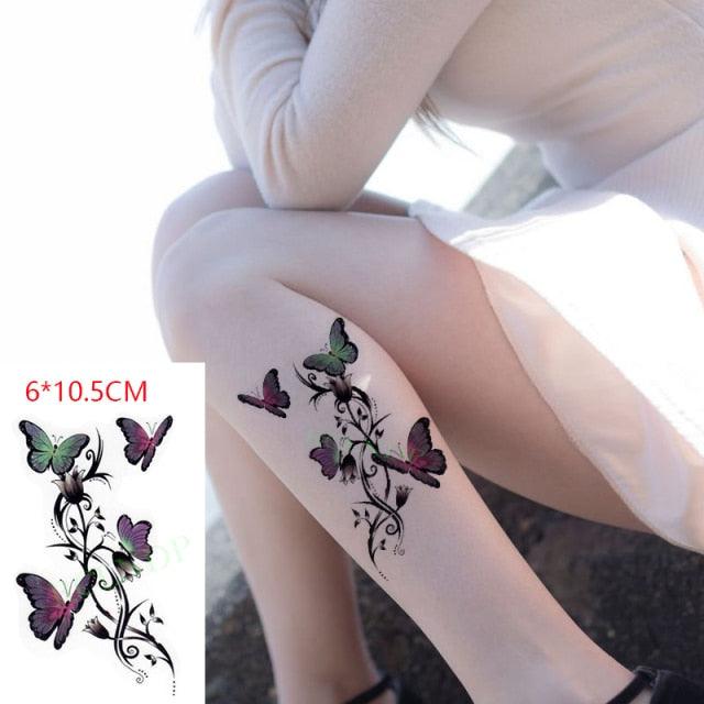 Black Waterproof Temporary Bird Tattoo Sticker Arm Leg Wrist Modern Small Tattoo For Womens And Kids Stevvex