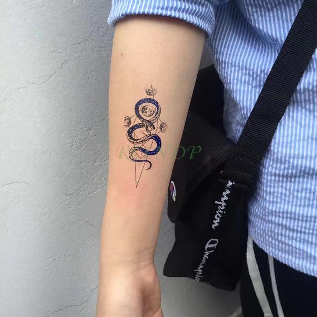 Black Waterproof Temporary Bird Tattoo Sticker Arm Leg Wrist Modern Small Tattoo For Womens And Kids Stevvex
