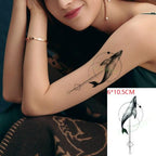 Black Waterproof Temporary Bird Tattoo Sticker Arm Leg Wrist Modern Small Tattoo For Womens And Kids Stevvex