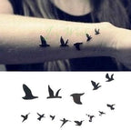 Black Waterproof Temporary Bird Tattoo Sticker Arm Leg Wrist Modern Small Tattoo For Womens And Kids Stevvex