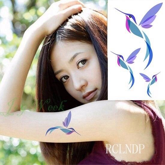 Black Waterproof Temporary Bird Tattoo Sticker Arm Leg Wrist Modern Small Tattoo For Womens And Kids Stevvex