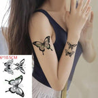 Black Waterproof Temporary Bird Tattoo Sticker Arm Leg Wrist Modern Small Tattoo For Womens And Kids Stevvex