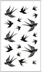 Black Waterproof Temporary Bird Tattoo Sticker Arm Leg Wrist Modern Small Tattoo For Womens And Kids Stevvex