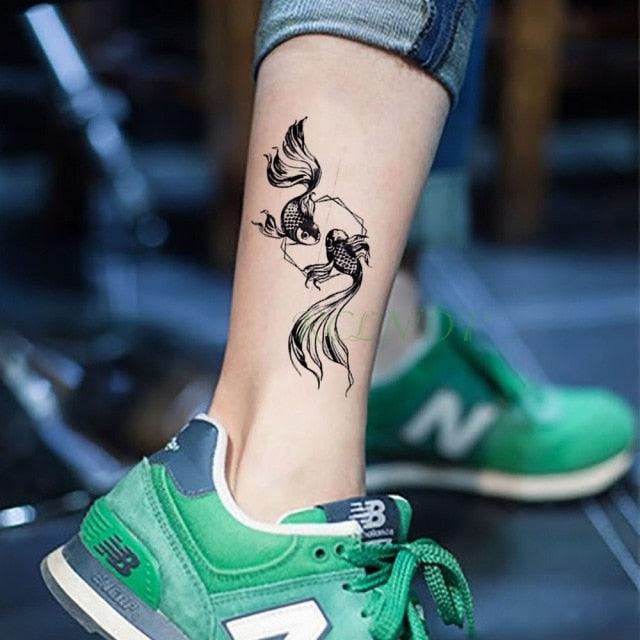 Black Waterproof Temporary Bird Tattoo Sticker Arm Leg Wrist Modern Small Tattoo For Womens And Kids Stevvex