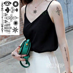 Black Waterproof Temporary Bird Tattoo Sticker Arm Leg Wrist Modern Small Tattoo For Womens And Kids Stevvex