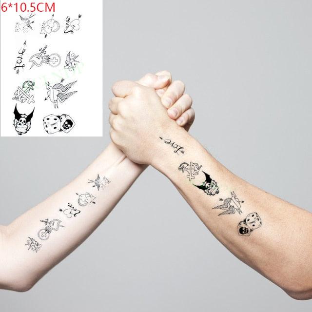 Black Waterproof Temporary Bird Tattoo Sticker Arm Leg Wrist Modern Small Tattoo For Womens And Kids Stevvex