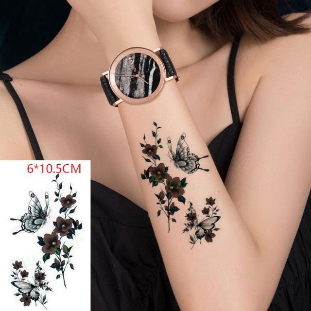 Black Waterproof Temporary Bird Tattoo Sticker Arm Leg Wrist Modern Small Tattoo For Womens And Kids Stevvex