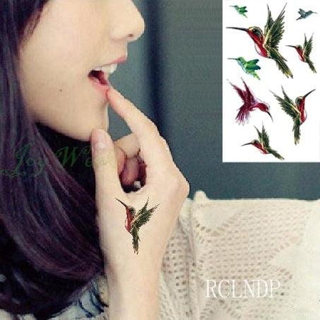 Black Waterproof Temporary Bird Tattoo Sticker Arm Leg Wrist Modern Small Tattoo For Womens And Kids Stevvex