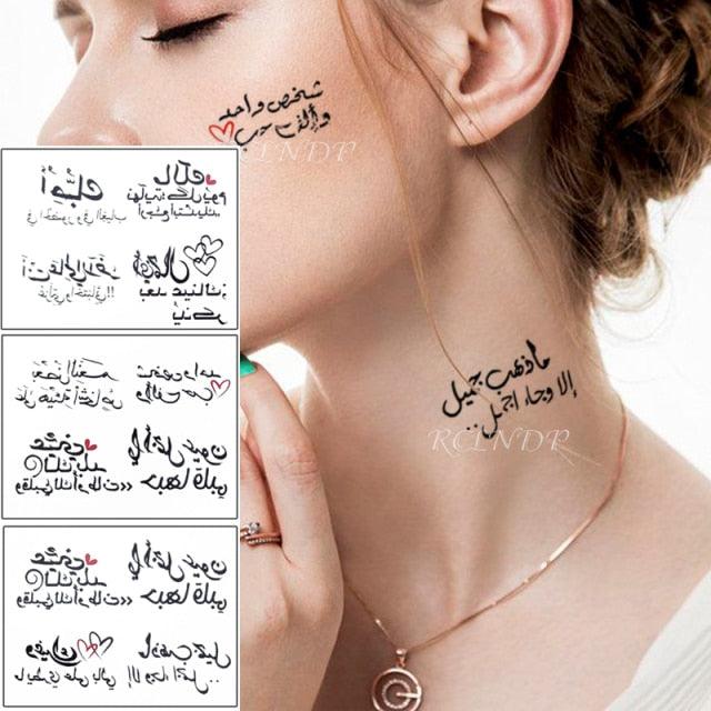 Black Waterproof Temporary Tattoo Sticker Different Design Colorful Fake Tattoo Arm Hand For Halloween Party Womens Mens Stevvex