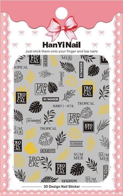 Black White 3D Nail Sticker Decals Cool English Letter Nail Art Decoration Manicure Design Christmas New Year Gift French Nail Art Stickers Decals 8Sheets Nail Art Supplies 3D Self-Adhesive Nail Art Decoration  Pattern Nail Accessories Classic Simple Stevvex