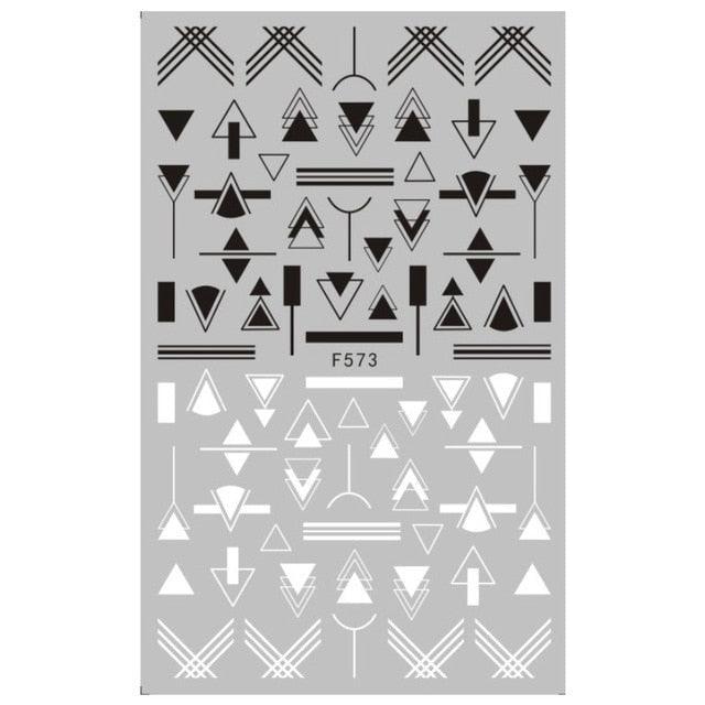 Black White 3D Nail Sticker Decals Cool English Letter Nail Art Decoration Manicure Design Christmas New Year Gift French Nail Art Stickers Decals 8Sheets Nail Art Supplies 3D Self-Adhesive Nail Art Decoration  Pattern Nail Accessories Classic Simple Stevvex