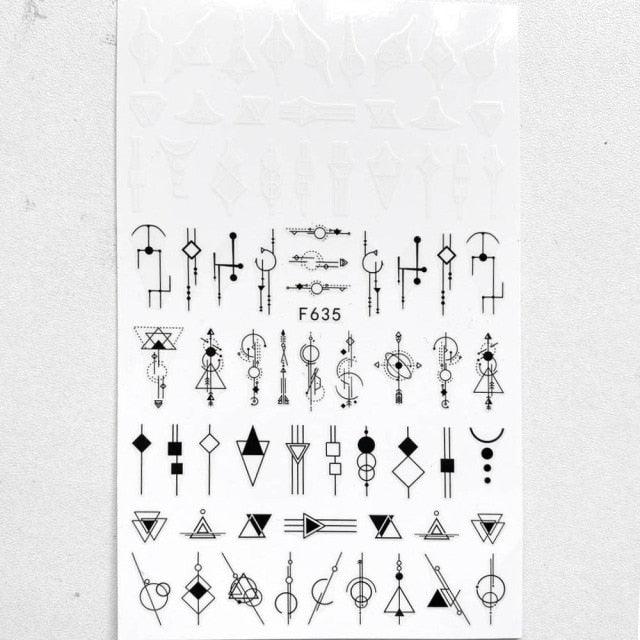 Black White 3D Nail Sticker Decals Cool English Letter Nail Art Decoration Manicure Design Christmas New Year Gift French Nail Art Stickers Decals 8Sheets Nail Art Supplies 3D Self-Adhesive Nail Art Decoration  Pattern Nail Accessories Classic Simple Stevvex
