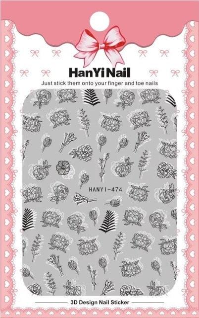 Black White 3D Nail Sticker Decals Cool English Letter Nail Art Decoration Manicure Design Christmas New Year Gift French Nail Art Stickers Decals 8Sheets Nail Art Supplies 3D Self-Adhesive Nail Art Decoration  Pattern Nail Accessories Classic Simple Stevvex