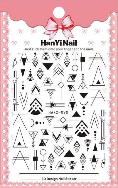 Black White 3D Nail Sticker Decals Cool English Letter Nail Art Decoration Manicure Design Christmas New Year Gift French Nail Art Stickers Decals 8Sheets Nail Art Supplies 3D Self-Adhesive Nail Art Decoration  Pattern Nail Accessories Classic Simple Stevvex