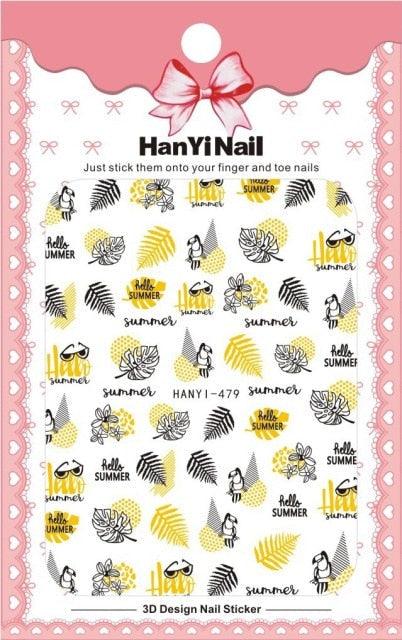 Black White 3D Nail Sticker Decals Cool English Letter Nail Art Decoration Manicure Design Christmas New Year Gift French Nail Art Stickers Decals 8Sheets Nail Art Supplies 3D Self-Adhesive Nail Art Decoration  Pattern Nail Accessories Classic Simple Stevvex