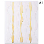 Black White 3D Nail Stickers Metal Gold Silver Geometric Tassel Strip Line Adhesive Transfer Decals Nail Art Design  Gold Silver Metal Nail Sticker  Metallic Curve Strip Line Nail Decal Self-Adhesive 3D Wave Design Nail Tips Decorations Manicure for Women Stevvex