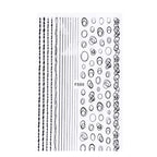 Black White 3D Nail Stickers Metal Gold Silver Geometric Tassel Strip Line Adhesive Transfer Decals Nail Art Design  Gold Silver Metal Nail Sticker  Metallic Curve Strip Line Nail Decal Self-Adhesive 3D Wave Design Nail Tips Decorations Manicure for Women Stevvex