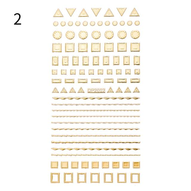 Black White 3D Nail Stickers Metal Gold Silver Geometric Tassel Strip Line Adhesive Transfer Decals Nail Art Design  Gold Silver Metal Nail Sticker  Metallic Curve Strip Line Nail Decal Self-Adhesive 3D Wave Design Nail Tips Decorations Manicure for Women Stevvex