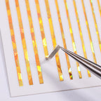 Black White 3D Nail Stickers Metal Gold Silver Geometric Tassel Strip Line Adhesive Transfer Decals Nail Art Design  Gold Silver Metal Nail Sticker  Metallic Curve Strip Line Nail Decal Self-Adhesive 3D Wave Design Nail Tips Decorations Manicure for Women Stevvex