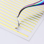 Black White 3D Nail Stickers Metal Gold Silver Geometric Tassel Strip Line Adhesive Transfer Decals Nail Art Design  Gold Silver Metal Nail Sticker  Metallic Curve Strip Line Nail Decal Self-Adhesive 3D Wave Design Nail Tips Decorations Manicure for Women Stevvex