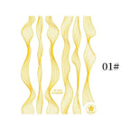 Black White 3D Nail Stickers Metal Gold Silver Geometric Tassel Strip Line Adhesive Transfer Decals Nail Art Design  Gold Silver Metal Nail Sticker  Metallic Curve Strip Line Nail Decal Self-Adhesive 3D Wave Design Nail Tips Decorations Manicure for Women Stevvex