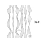 Black White 3D Nail Stickers Metal Gold Silver Geometric Tassel Strip Line Adhesive Transfer Decals Nail Art Design  Gold Silver Metal Nail Sticker  Metallic Curve Strip Line Nail Decal Self-Adhesive 3D Wave Design Nail Tips Decorations Manicure for Women Stevvex