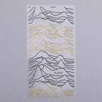 Black White 3D Nail Stickers Metal Gold Silver Geometric Tassel Strip Line Adhesive Transfer Decals Nail Art Design  Gold Silver Metal Nail Sticker  Metallic Curve Strip Line Nail Decal Self-Adhesive 3D Wave Design Nail Tips Decorations Manicure for Women Stevvex