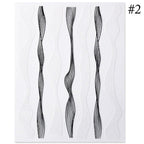 Black White 3D Nail Stickers Metal Gold Silver Geometric Tassel Strip Line Adhesive Transfer Decals Nail Art Design  Gold Silver Metal Nail Sticker  Metallic Curve Strip Line Nail Decal Self-Adhesive 3D Wave Design Nail Tips Decorations Manicure for Women Stevvex