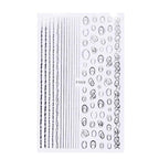 Black White 3D Nail Stickers Metal Gold Silver Geometric Tassel Strip Line Adhesive Transfer Decals Nail Art Design  Gold Silver Metal Nail Sticker  Metallic Curve Strip Line Nail Decal Self-Adhesive 3D Wave Design Nail Tips Decorations Manicure for Women Stevvex