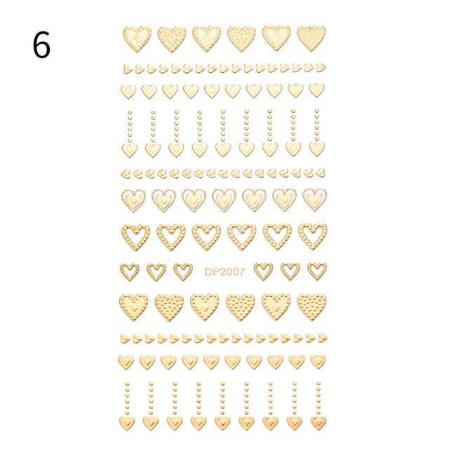 Black White 3D Nail Stickers Metal Gold Silver Geometric Tassel Strip Line Adhesive Transfer Decals Nail Art Design  Gold Silver Metal Nail Sticker  Metallic Curve Strip Line Nail Decal Self-Adhesive 3D Wave Design Nail Tips Decorations Manicure for Women Stevvex