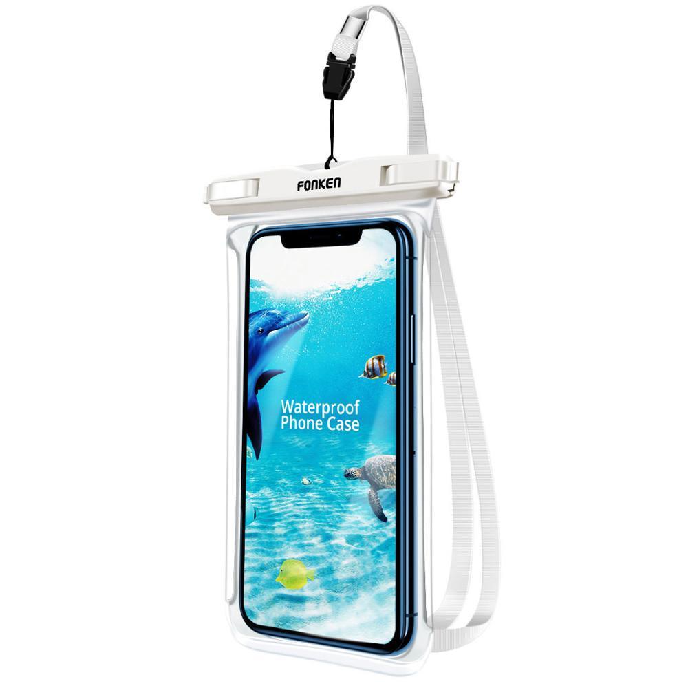 Black White Full View Waterproof Case for Phone Underwater Snow Transparent Swimming Pouch Big Mobile Phone Covers Waterproof Mobile Phone Case Underwater Waterproof Iphone Case Stevvex