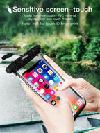 Black White Full View Waterproof Case for Phone Underwater Snow Transparent Swimming Pouch Big Mobile Phone Covers Waterproof Mobile Phone Case Underwater Waterproof Iphone Case Stevvex