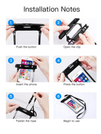 Black White Full View Waterproof Case for Phone Underwater Snow Transparent Swimming Pouch Big Mobile Phone Covers Waterproof Mobile Phone Case Underwater Waterproof Iphone Case Stevvex