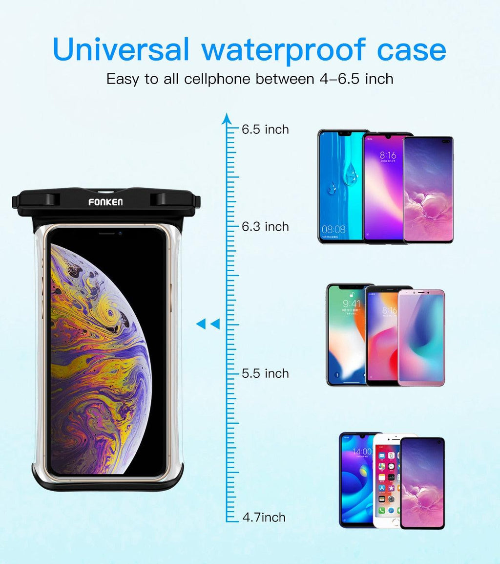 Black White Full View Waterproof Case for Phone Underwater Snow Transparent Swimming Pouch Big Mobile Phone Covers Waterproof Mobile Phone Case Underwater Waterproof Iphone Case Stevvex