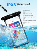 Black White Full View Waterproof Case for Phone Underwater Snow Transparent Swimming Pouch Big Mobile Phone Covers Waterproof Mobile Phone Case Underwater Waterproof Iphone Case Stevvex
