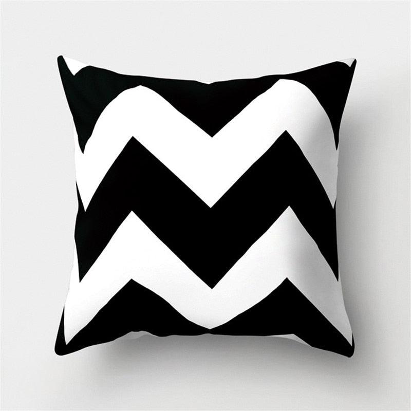 Black White Geometric Cushion Cover Pillowcase Sofa Cushions Decorative Pillow Covers Stripe Pattern Throw Pillow Case Daily Decorations Sofa Throw Pillow Case Cushion Covers Pillowcase Polyester Home Decor Pillow Cases 45x45CM Stevvex