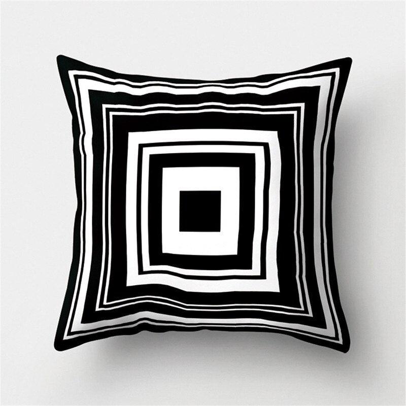 Black White Geometric Cushion Cover Pillowcase Sofa Cushions Decorative Pillow Covers Stripe Pattern Throw Pillow Case Daily Decorations Sofa Throw Pillow Case Cushion Covers Pillowcase Polyester Home Decor Pillow Cases 45x45CM Stevvex