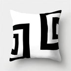 Black White Geometric Cushion Cover Pillowcase Sofa Cushions Decorative Pillow Covers Stripe Pattern Throw Pillow Case Daily Decorations Sofa Throw Pillow Case Cushion Covers Pillowcase Polyester Home Decor Pillow Cases 45x45CM Stevvex