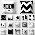Black White Geometric Cushion Cover Pillowcase Sofa Cushions Decorative Pillow Covers Stripe Pattern Throw Pillow Case Daily Decorations Sofa Throw Pillow Case Cushion Covers Pillowcase Polyester Home Decor Pillow Cases 45x45CM Stevvex