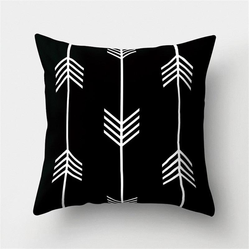 Black White Geometric Cushion Cover Pillowcase Sofa Cushions Decorative Pillow Covers Stripe Pattern Throw Pillow Case Daily Decorations Sofa Throw Pillow Case Cushion Covers Pillowcase Polyester Home Decor Pillow Cases 45x45CM Stevvex