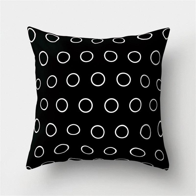Black White Geometric Cushion Cover Pillowcase Sofa Cushions Decorative Pillow Covers Stripe Pattern Throw Pillow Case Daily Decorations Sofa Throw Pillow Case Cushion Covers Pillowcase Polyester Home Decor Pillow Cases 45x45CM Stevvex