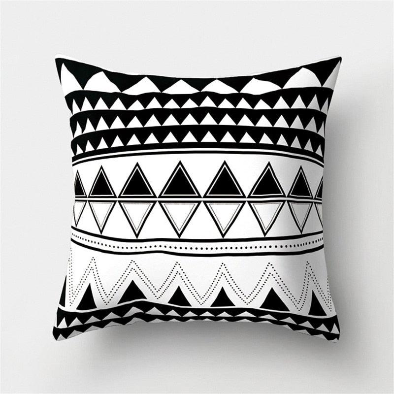 Black White Geometric Cushion Cover Pillowcase Sofa Cushions Decorative Pillow Covers Stripe Pattern Throw Pillow Case Daily Decorations Sofa Throw Pillow Case Cushion Covers Pillowcase Polyester Home Decor Pillow Cases 45x45CM Stevvex