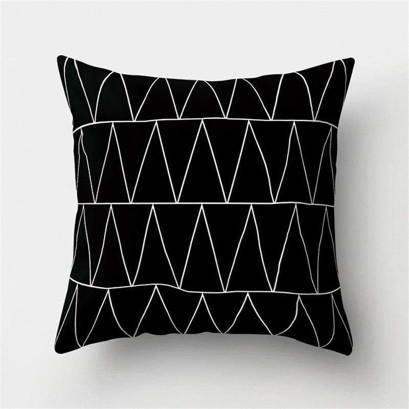 Black White Geometric Cushion Cover Pillowcase Sofa Cushions Decorative Pillow Covers Stripe Pattern Throw Pillow Case Daily Decorations Sofa Throw Pillow Case Cushion Covers Pillowcase Polyester Home Decor Pillow Cases 45x45CM Stevvex