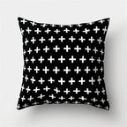 Black White Geometric Cushion Cover Pillowcase Sofa Cushions Decorative Pillow Covers Stripe Pattern Throw Pillow Case Daily Decorations Sofa Throw Pillow Case Cushion Covers Pillowcase Polyester Home Decor Pillow Cases 45x45CM Stevvex