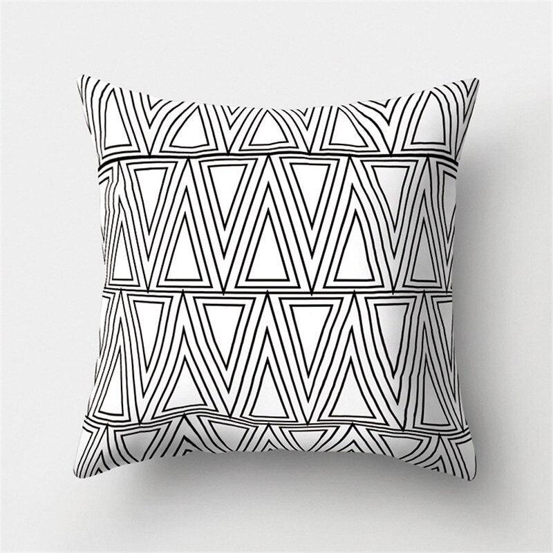Black White Geometric Cushion Cover Pillowcase Sofa Cushions Decorative Pillow Covers Stripe Pattern Throw Pillow Case Daily Decorations Sofa Throw Pillow Case Cushion Covers Pillowcase Polyester Home Decor Pillow Cases 45x45CM Stevvex
