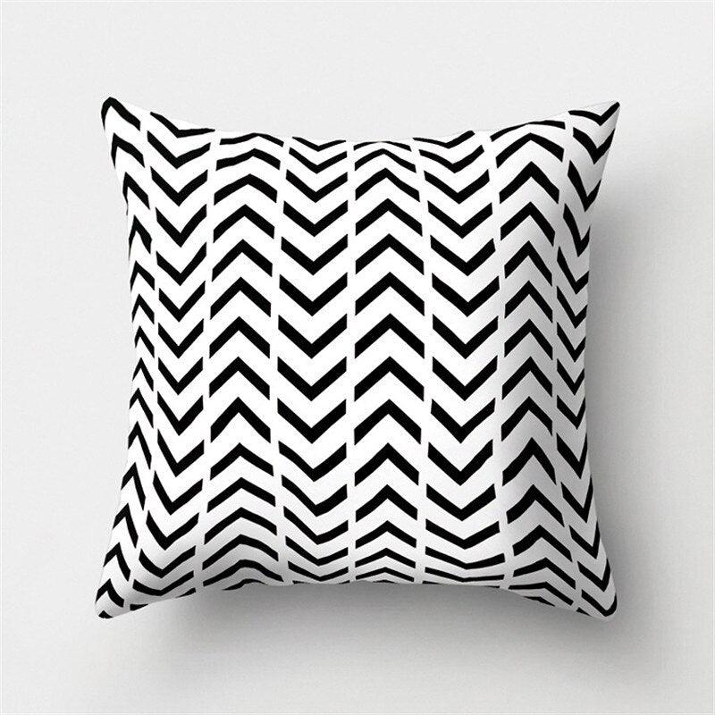 Black White Geometric Cushion Cover Pillowcase Sofa Cushions Decorative Pillow Covers Stripe Pattern Throw Pillow Case Daily Decorations Sofa Throw Pillow Case Cushion Covers Pillowcase Polyester Home Decor Pillow Cases 45x45CM Stevvex