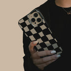 Black White Luxury Checkerboard Soft Phone Case For iPhone 14 13 12 11 Pro Max Mini X XR 7 8 Plus XS Shockproof Protective Cover Unisex Modern Phone Case Elegant Design Stevvex