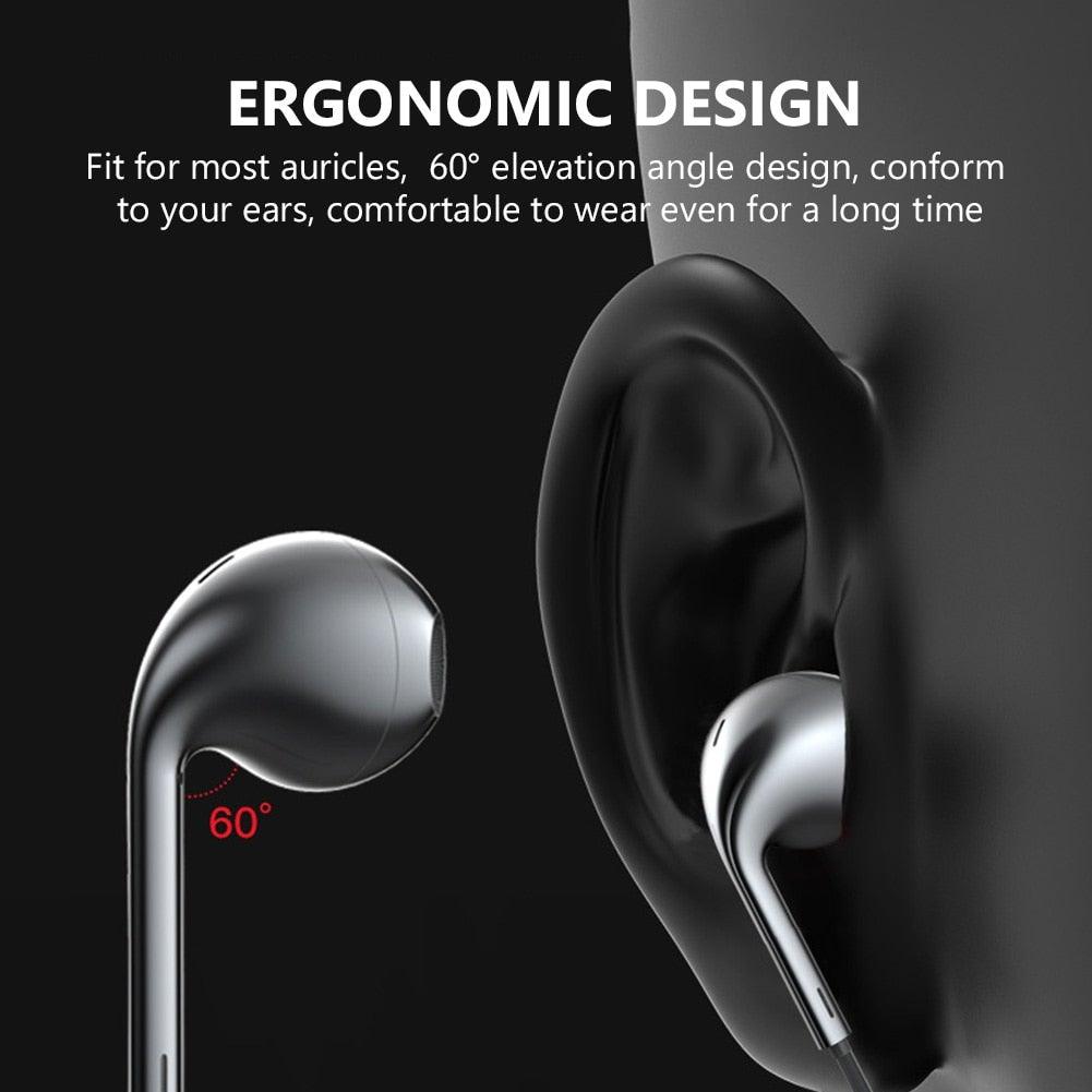 Black White Sport Earbuds Wired Headphones With Bass Mobile Phone Earphone Wire Stereo Headset Mic Music Earphones Wired Earbuds Noise Isolating in-Ear Headphones Earphones with Mic Volume Control 3.5mm Plug for Sports Workout Compatible Stevvex