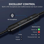 Black White Sport Earbuds Wired Headphones With Bass Mobile Phone Earphone Wire Stereo Headset Mic Music Earphones Wired Earbuds Noise Isolating in-Ear Headphones Earphones with Mic Volume Control 3.5mm Plug for Sports Workout Compatible Stevvex